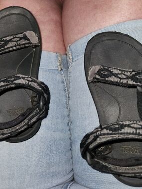 Teva Men’s Black and Gray Webbing Outdoor Sandals